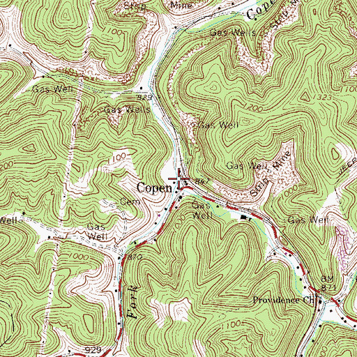 Topographic Map of Bull Fork, WV