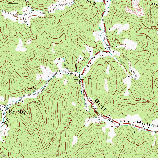Topographic Map of Bull Hollow, WV