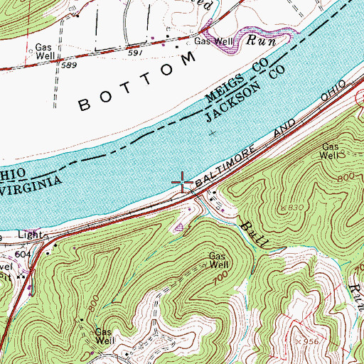 Topographic Map of Bull Run, WV