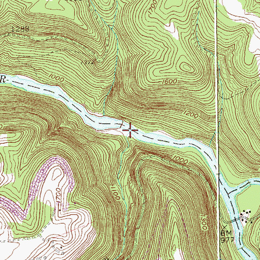 Topographic Map of Bull Run, WV