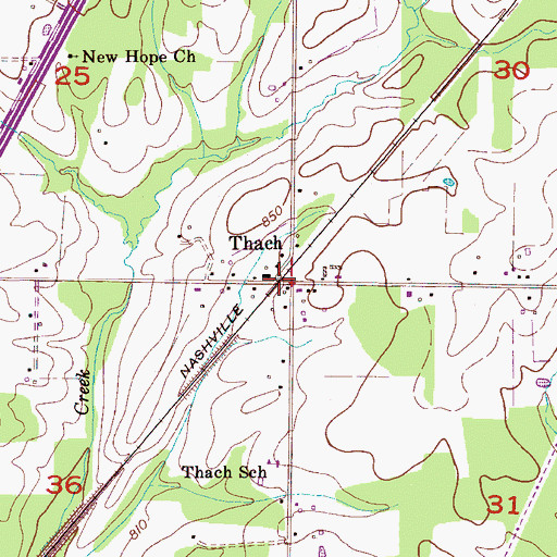 Topographic Map of Thach, AL