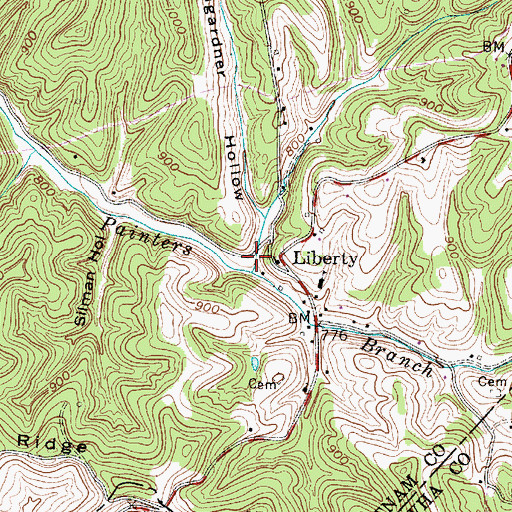 Topographic Map of Bumgardner Hollow, WV