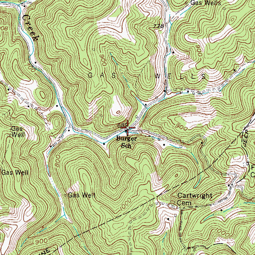 Topographic Map of Burger School (historical), WV