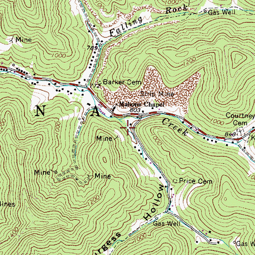 Topographic Map of Burgess Hollow, WV