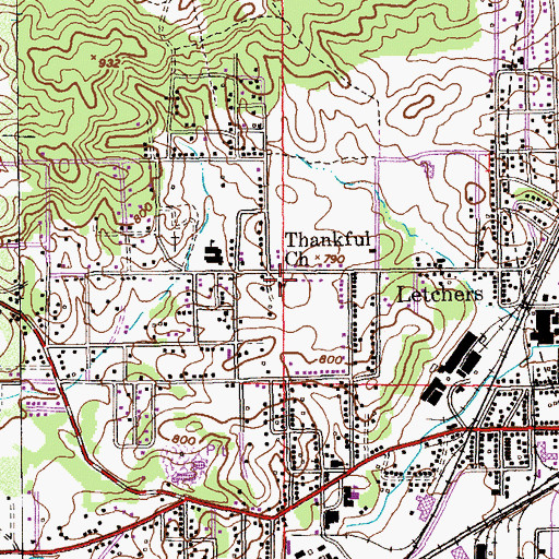 Topographic Map of Thankful Baptist Church, AL