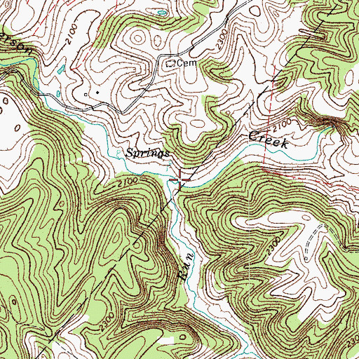 Topographic Map of Burns Run, WV