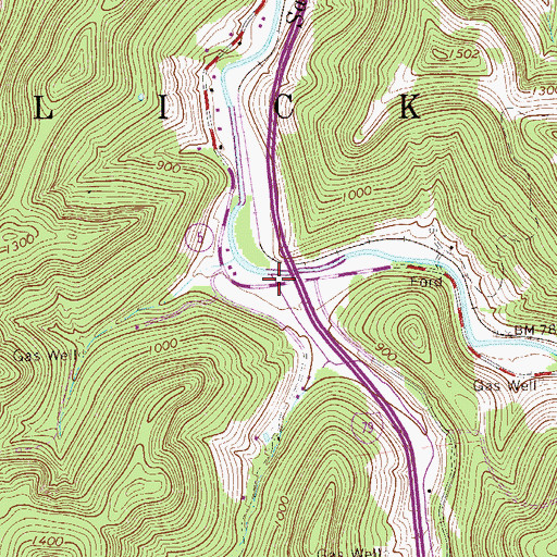 Topographic Map of Burns Run, WV