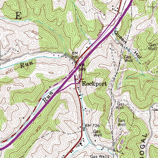 Topographic Map of Burns Run, WV