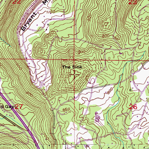 Topographic Map of The Sink, AL