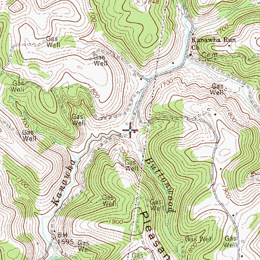 Topographic Map of Buttonwood Run, WV