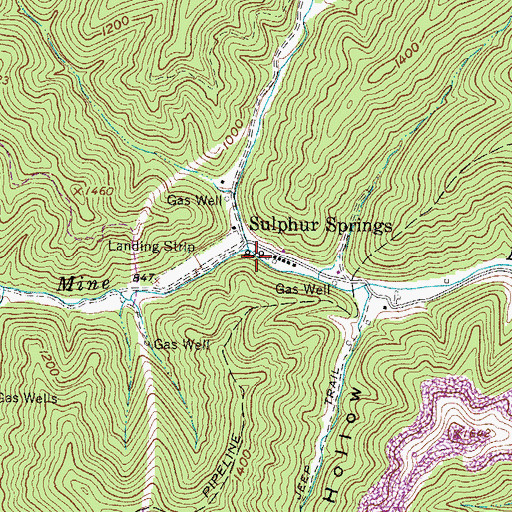 Topographic Map of Cabin Branch, WV