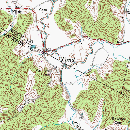 Topographic Map of Cabin Fork, WV