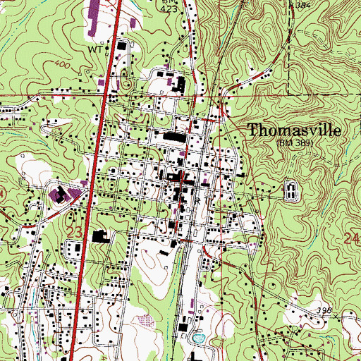 Topographic Map of Thomasville, AL