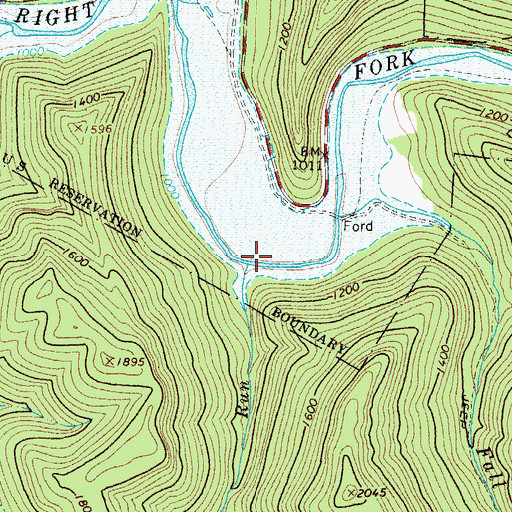 Topographic Map of Cabin Run, WV
