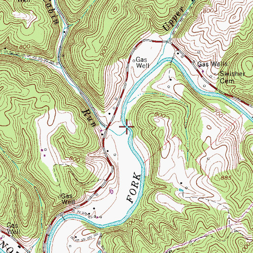 Topographic Map of Cabin Run, WV
