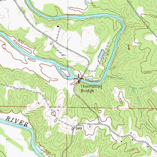 Topographic Map of Thompson Bridge, AL