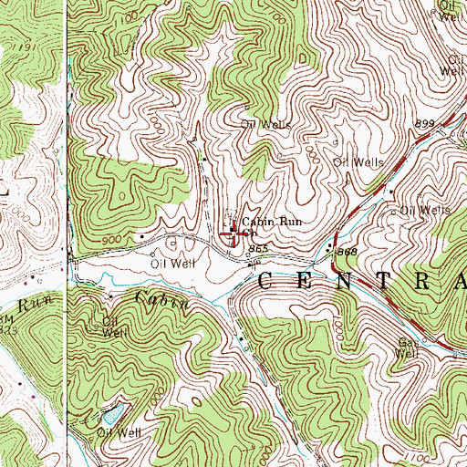 Topographic Map of Cabin Run Church, WV