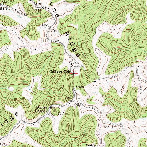 Topographic Map of Calbert School (historical), WV
