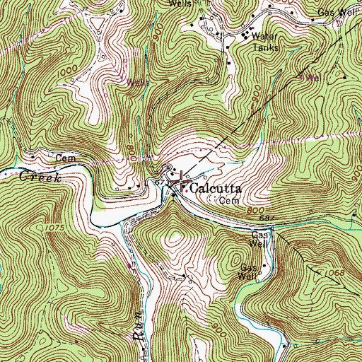 Topographic Map of Calcutta, WV