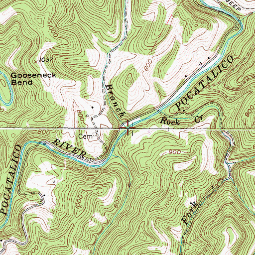Topographic Map of Caldwell Branch, WV