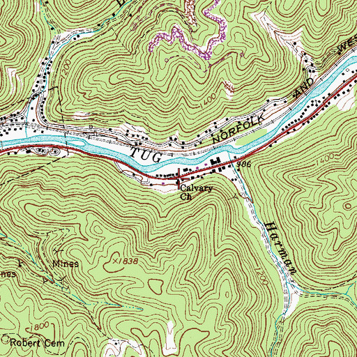 Topographic Map of Calvary Church, WV