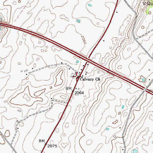 Topographic Map of Calvary United Methodist Church, WV