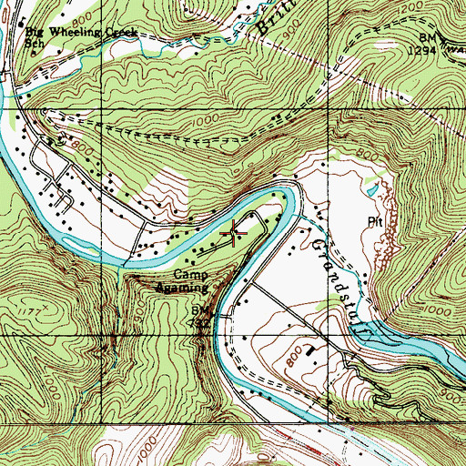 Topographic Map of Camp Agaming, WV