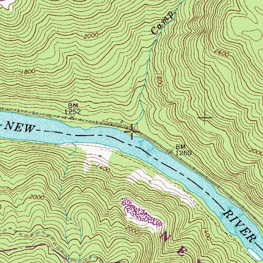 Topographic Map of Camp Branch, WV