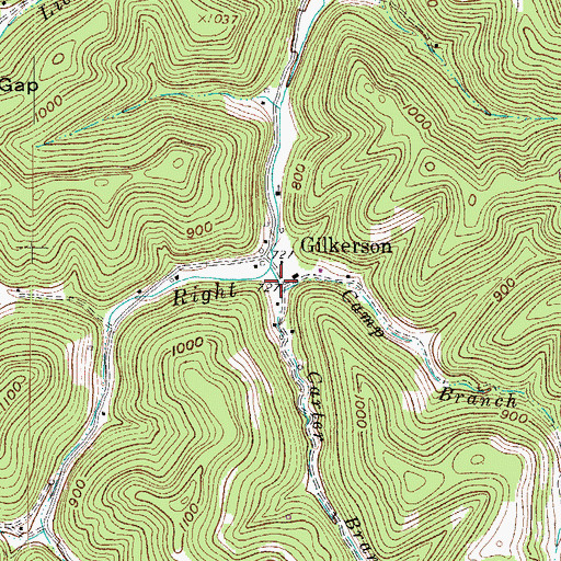 Topographic Map of Camp Branch, WV