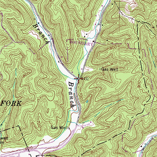 Topographic Map of Camp Branch, WV