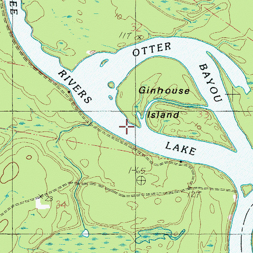 Topographic Map of Three Rivers Lake, AL