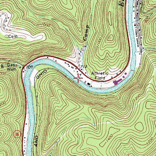 Topographic Map of Camp Creek, WV