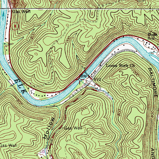 Topographic Map of Camp Creek, WV