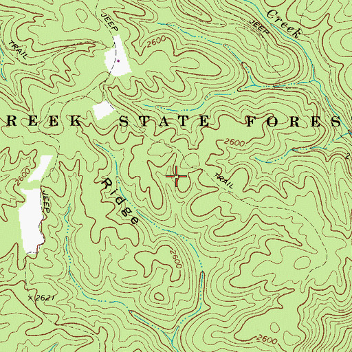 Topographic Map of Camp Creek State Forest, WV