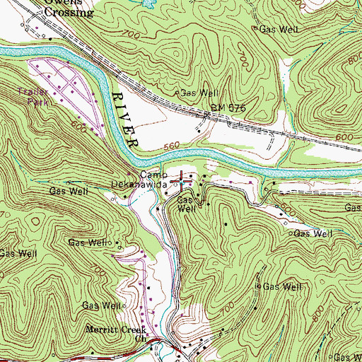 Topographic Map of Camp Dekanawida, WV