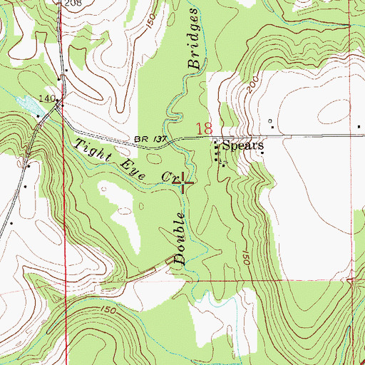 Topographic Map of Tight Eye Creek, AL