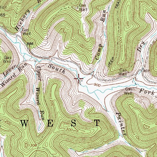 Topographic Map of Camp Run, WV