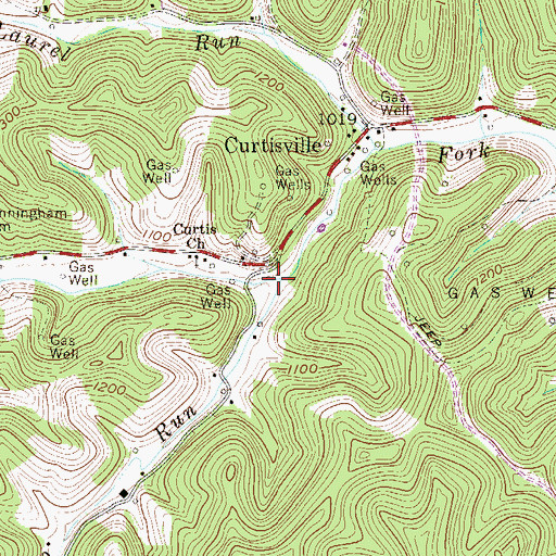 Topographic Map of Camp Run, WV