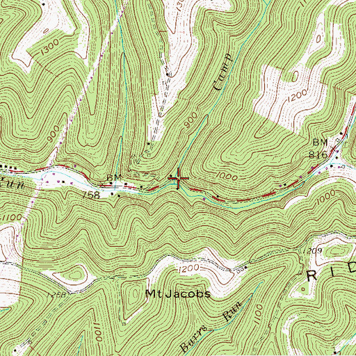 Topographic Map of Camp Run, WV