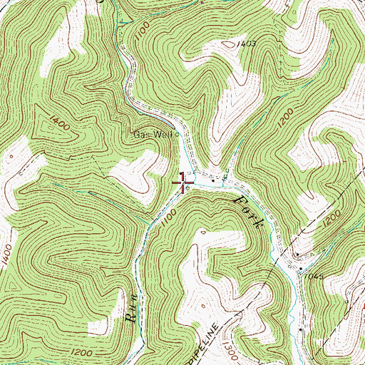 Topographic Map of Camp Run, WV
