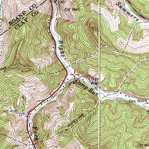 Topographic Map of Camp Run, WV