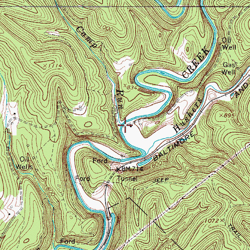 Topographic Map of Camp Run, WV