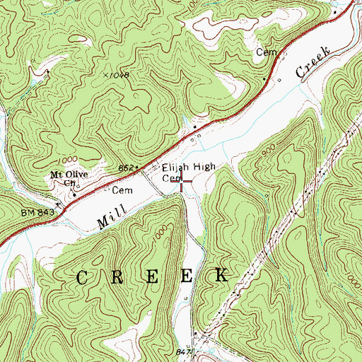 Topographic Map of Camp Run, WV