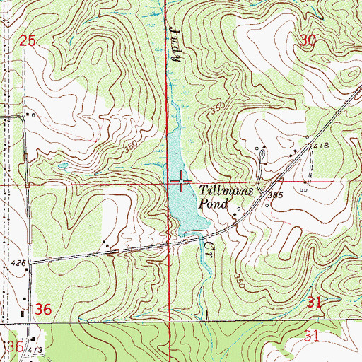 Topographic Map of Tillmans Pond, AL