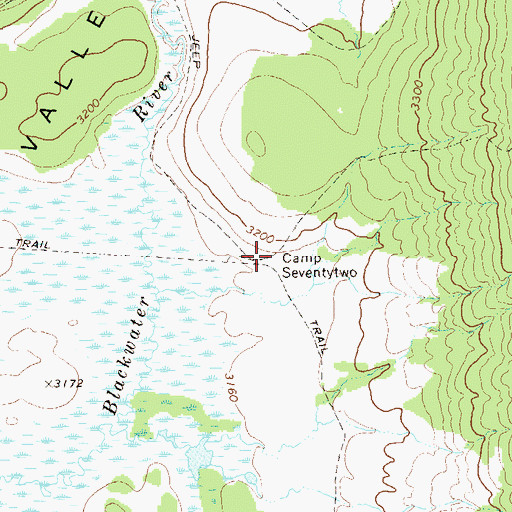 Topographic Map of Camp Seventytwo, WV