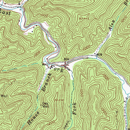 Topographic Map of Caney Fork, WV