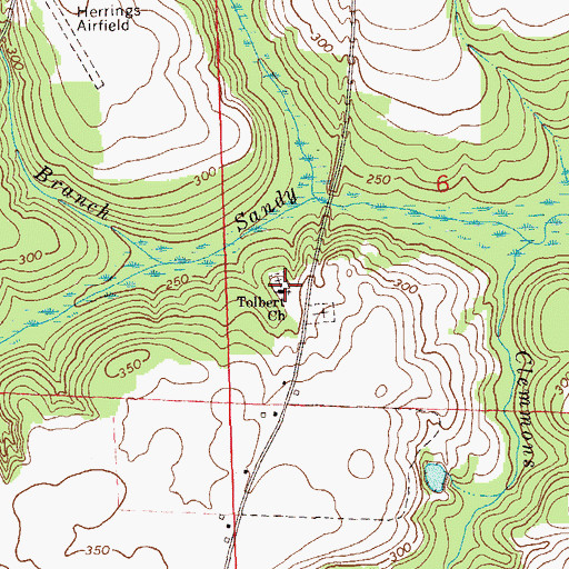 Topographic Map of Tolbert Baptist Church, AL