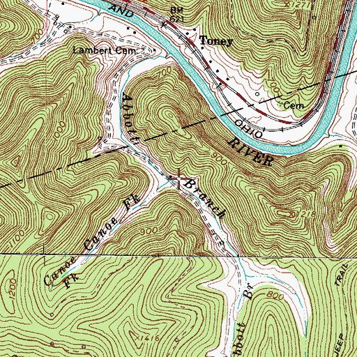 Topographic Map of Canoe Fork, WV
