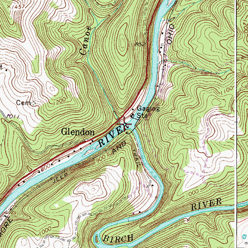 Topographic Map of Canoe Run, WV