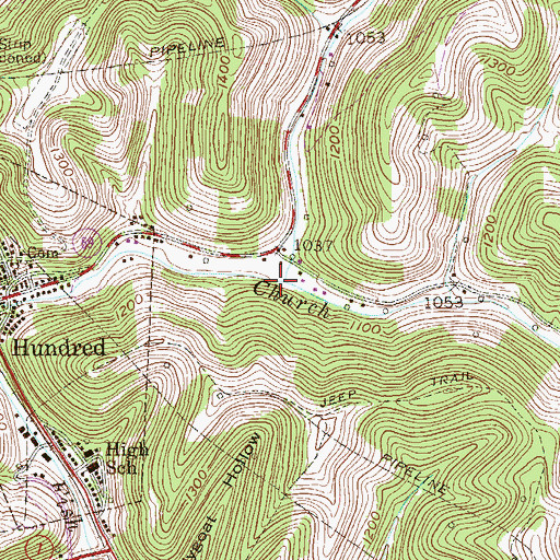 Topographic Map of Cappo Run, WV